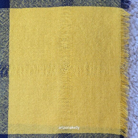 Talbots Lightweight Wool Scarf Yellow & Purple Plaid - Picture 7 of 10